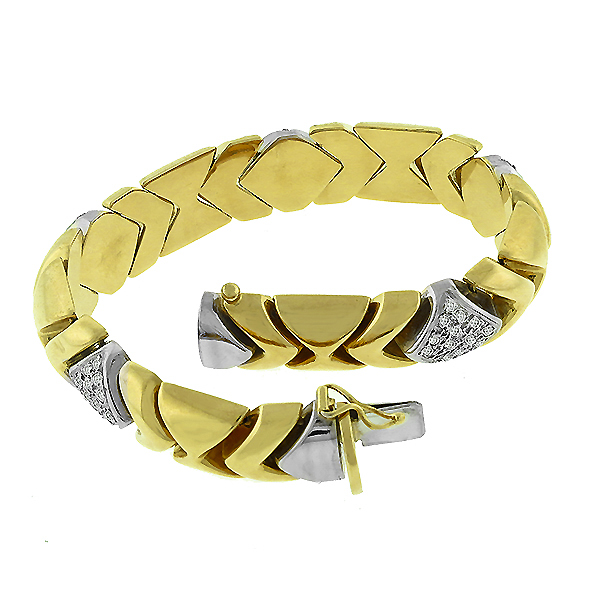 diamond 18k yellow and white  gold bracelet 1