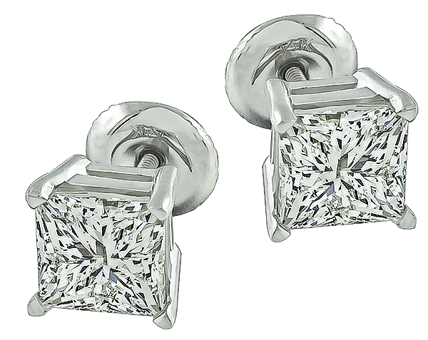 Estate 2.44ct Diamond Stud Earrings