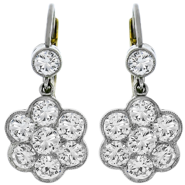 Diamond Platinum Gold Earrings | Israel Rose