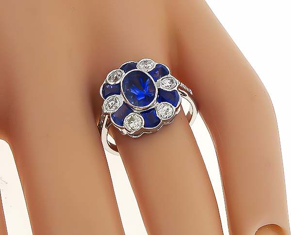 Estate 2.72ct Sapphire 0.69ct Diamond Ring