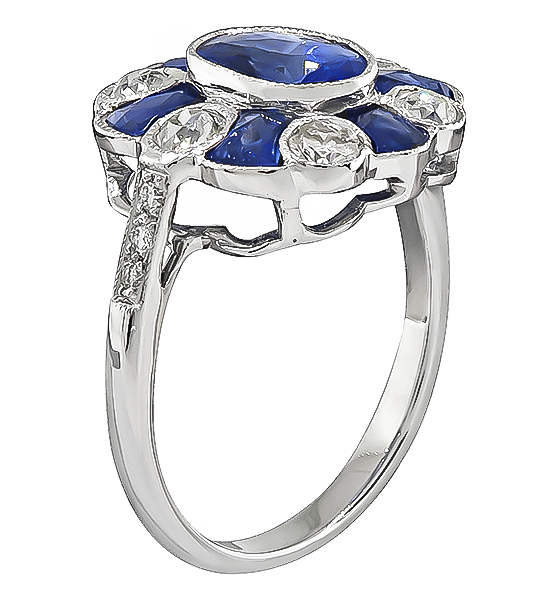 Estate 2.72ct Sapphire 0.69ct Diamond Ring