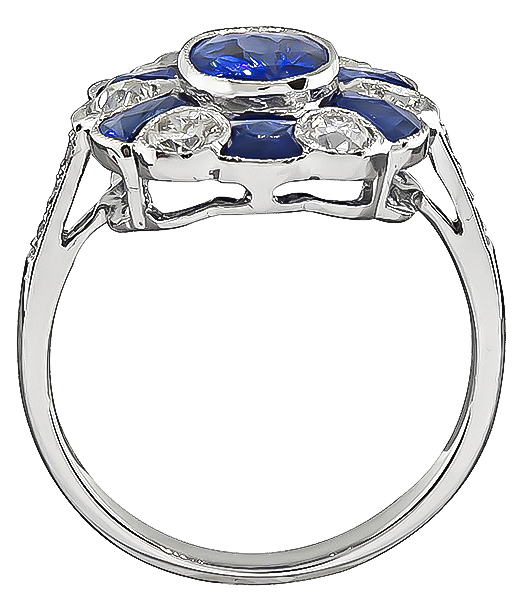Estate 2.72ct Sapphire 0.69ct Diamond Ring