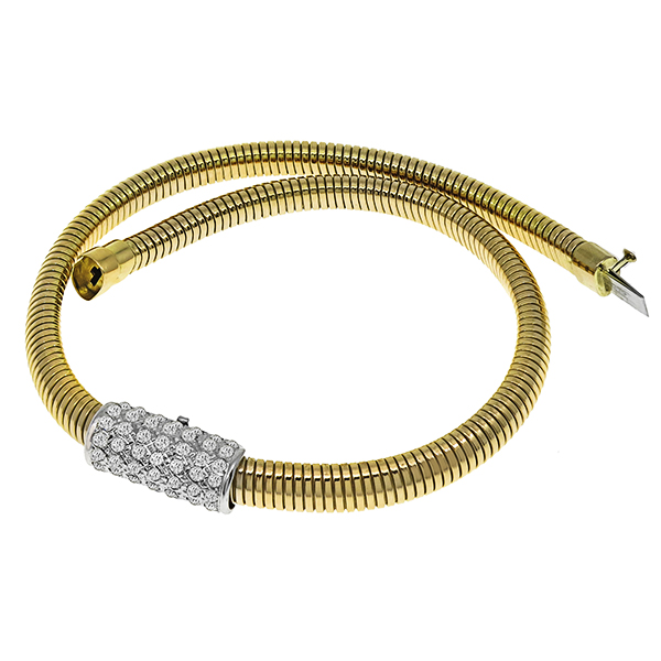 Diamond Snake Chain Gold  Necklace