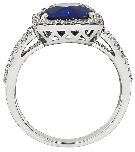 Estate 3.25ct Sapphire 1.00ct Sapphire Engagement Ring