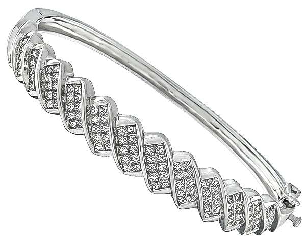 Estate 3.50ct Diamond Bangle Photo 1