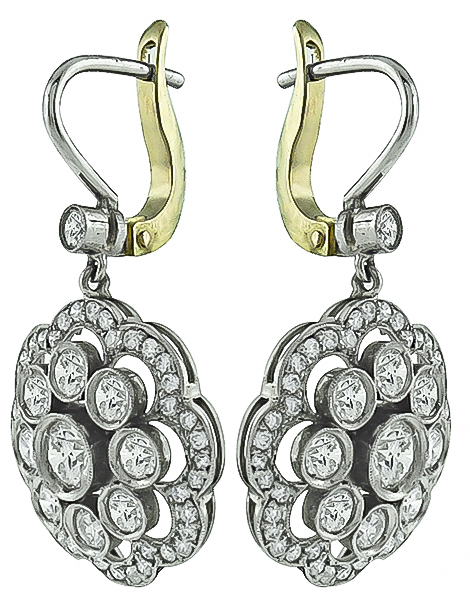 Estate 3.50ct Diamond Earrings Photo 1