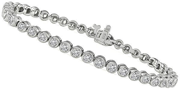 Estate 4.00ct Diamond Tennis Bracelet Photo 1