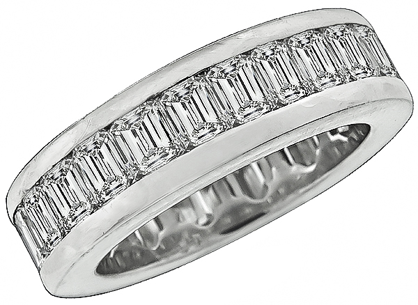 Estate 3.75ct Diamond Eternity Wedding Band Photo 1