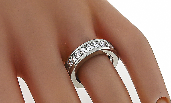 Estate 3.75ct Diamond Eternity Wedding Band Photo 1