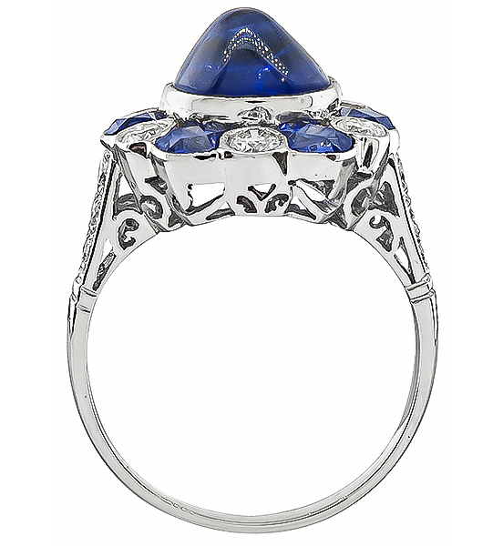 Estate 3.95ct Sapphire 0.60ct Diamond Ring