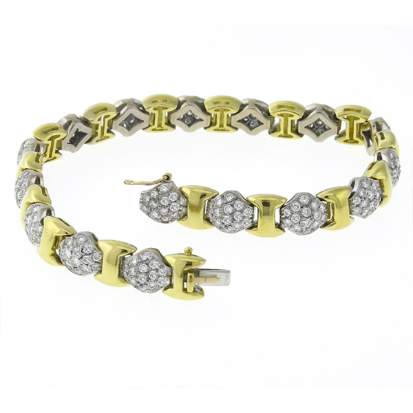 diamond 18k yellow and white gold bracelet 1