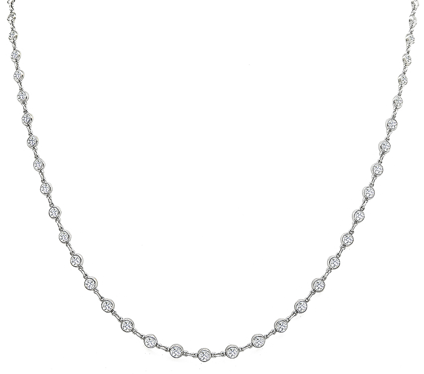 Estate 4.55ct Diamond By The Yard Necklace