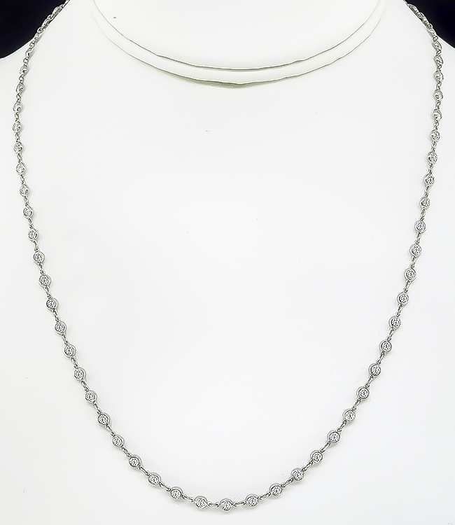 Estate 4.55ct Diamond By The Yard Necklace