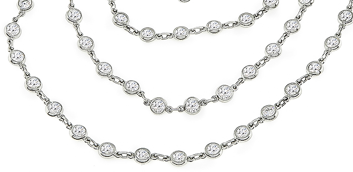 Estate 4.55ct Diamond By The Yard Necklace