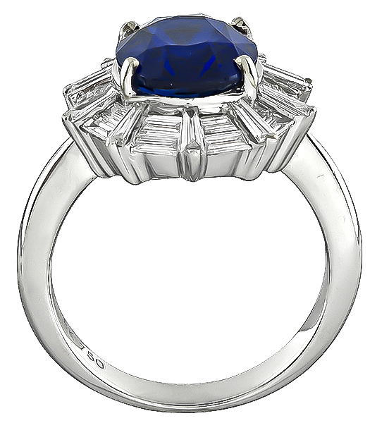 Estate 4.60ct Sapphire 0.94ct Diamond Engagement Ring