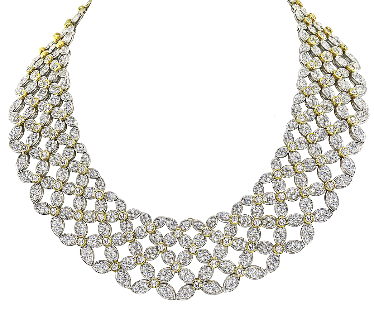 Estate 48.65ct Diamond Necklace and Bracelet Set