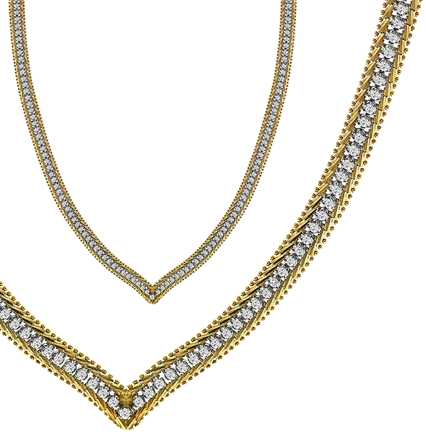 Diamond 2 Tone Gold Necklace