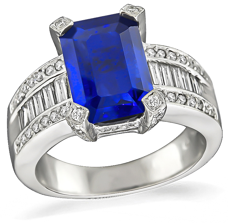 Estate 5.22ct Sapphire 1.00ct Diamond Ring