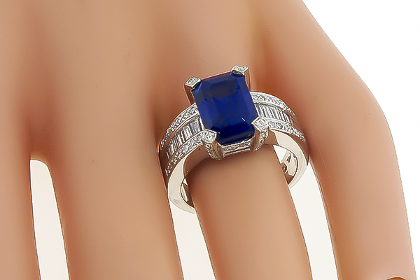 Estate 5.22ct Sapphire 1.00ct Diamond Ring