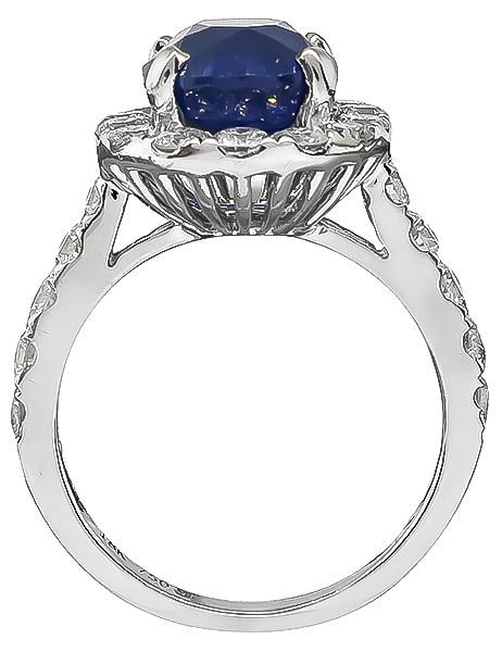 Estate 5.22ct Sapphire 1.50ct Diamond Engagement Ring
