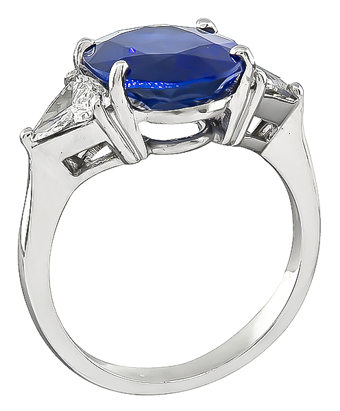 Estate 5.39ct Sapphire 0.90ct Diamond Engagement Ring