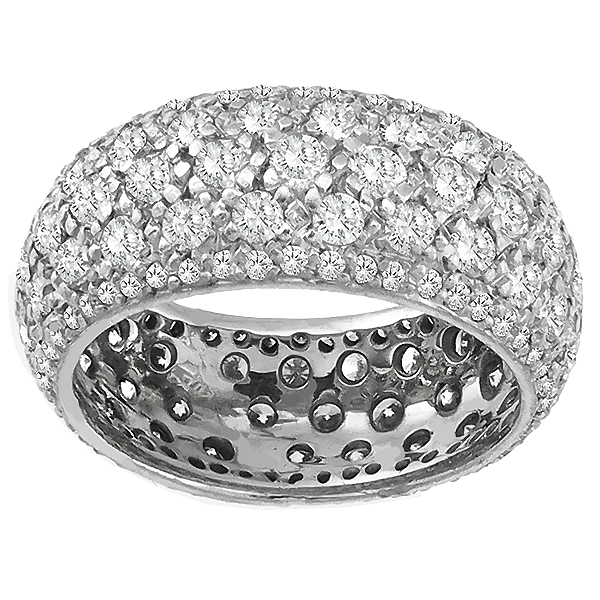 Estate 5.50ct Round Cut Diamond Eternity  18k White Gold Wedding Band 