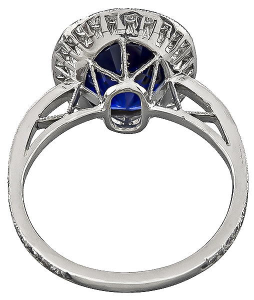 Estate 5.50ct Sapphire 0.50ct Diamond Ring