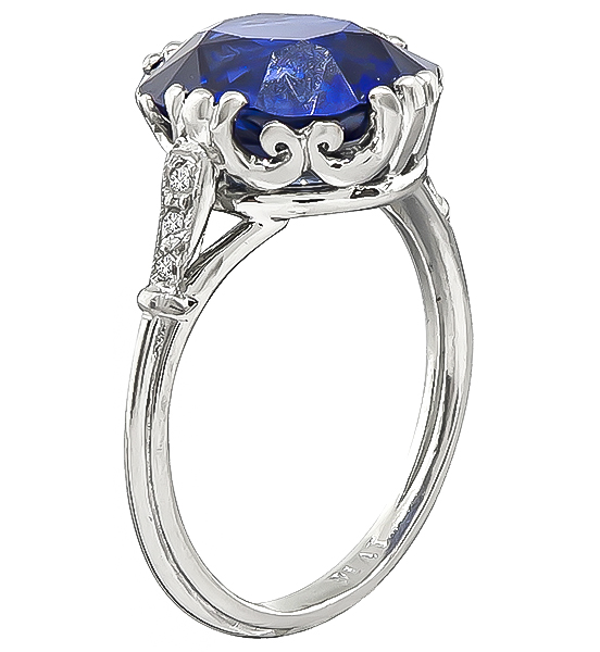 Estate 5.65ct Sapphire Engagement Ring