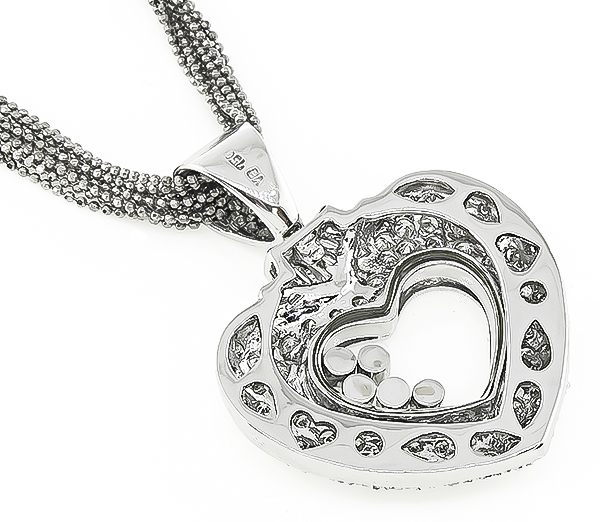 Estate 6.00ct Diamond Heart Pendant Necklace