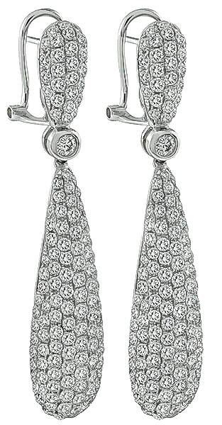 Estate 7.00ct Diamond Drop Earrings Photo 1