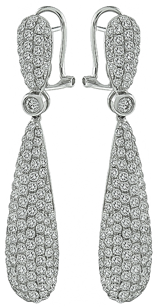 Estate 7.00ct Diamond Drop Earrings Photo 1