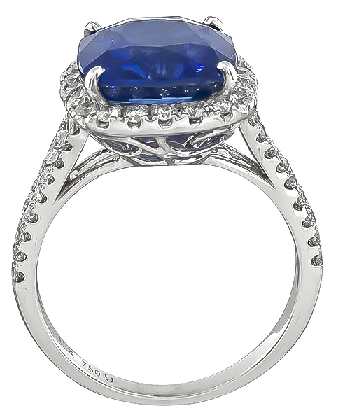 Estate 7.15ct Sapphire 1.00ct Diamond Engagement Ring