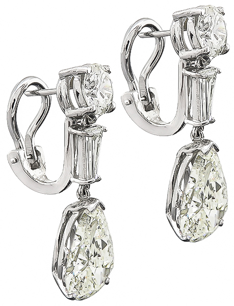estate diamond drop earrings