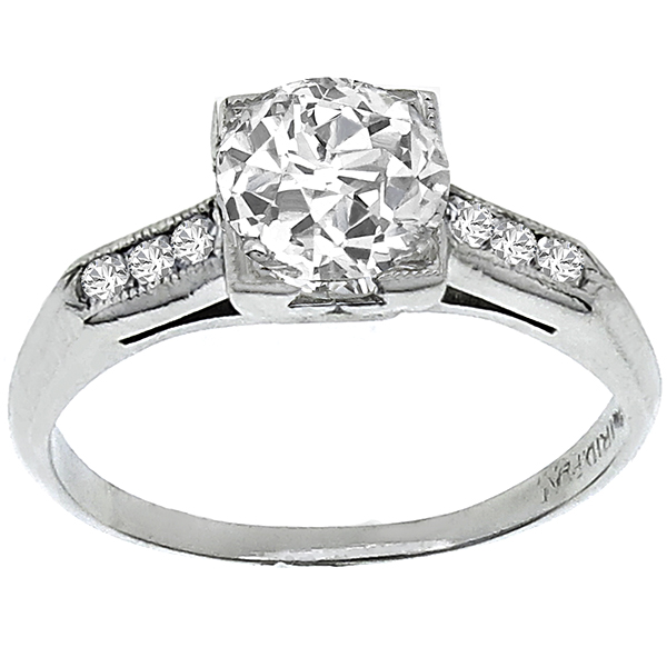 1900s Diamond Platinum Engagement Ring | Israel Rose