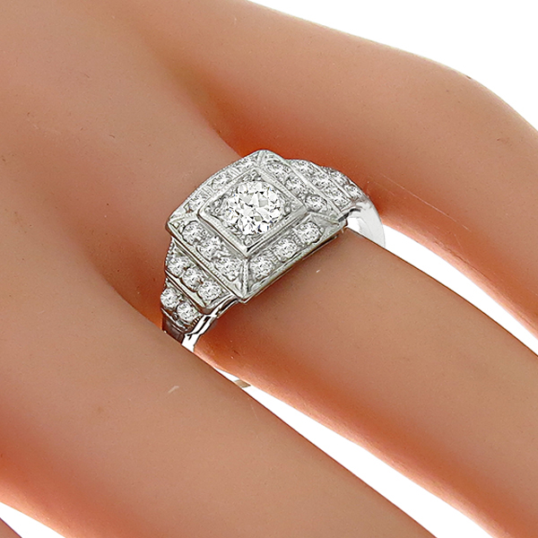 Art Deco Diamond Platinum Engagement Ring