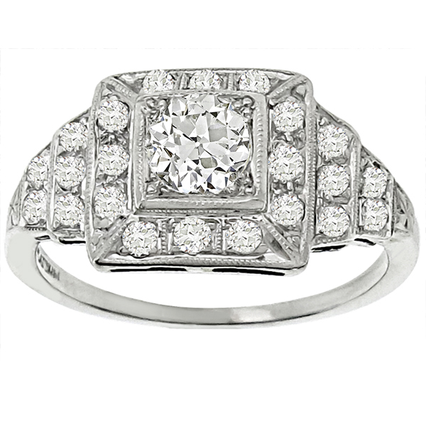 Art Deco Diamond Platinum Engagement Ring