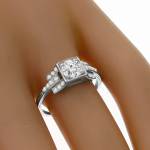 Antique Diamond Platinum Engagement Ring