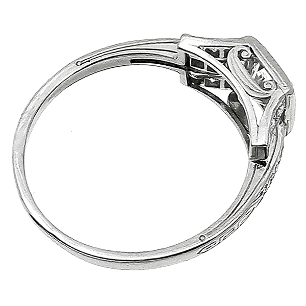  Antique Diamond Platinum Engagement Ring| Israel Rose