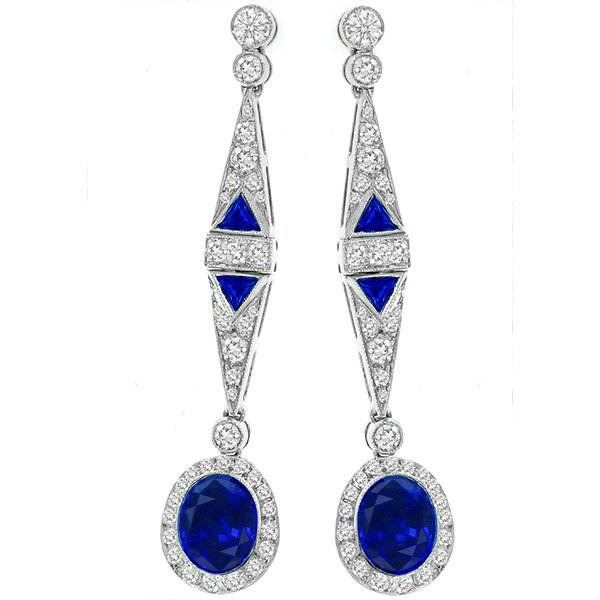 Sapphire Diamond Gold Earrings 