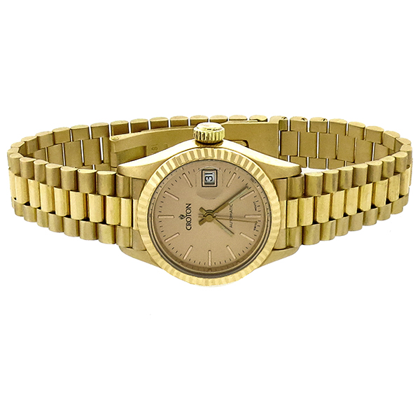 Estate Croton 18k Pink Gold Ladies Watch 