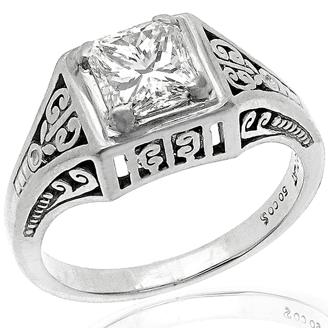 Antique Style Diamond Engagement Ring | Israel Rose