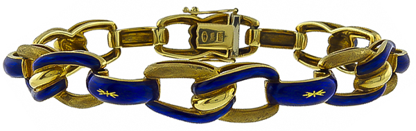 Estate Enamel Gold Bracelet Photo 1