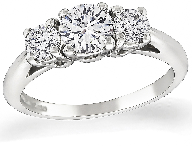 Tiffany & Co Round Cut Diamond Platinum Engagement Ring