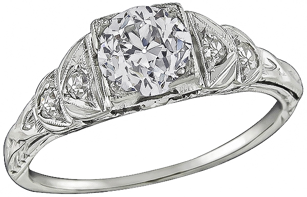 Estate GIA Certified 0.73ct Diamond Engagement Ring