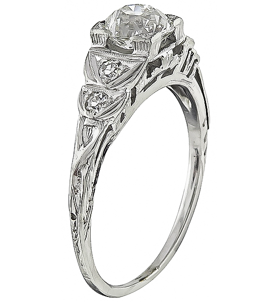 Estate GIA Certified 0.73ct Diamond Engagement Ring