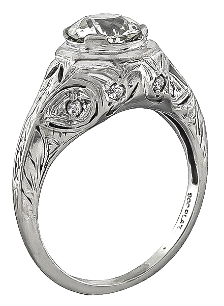 Estate GIA Certified 0.99ct Diamond Engagement Ring