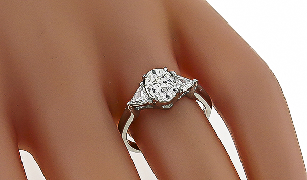 Estate GIA Certified 1.01ct Diamond Engagement Ring Photo 1