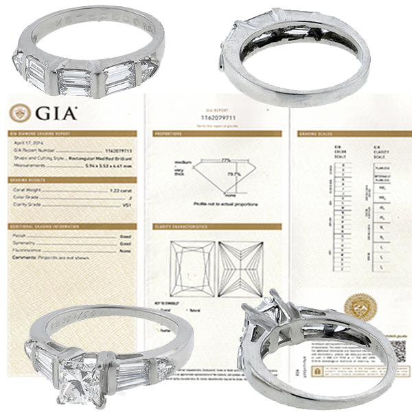 diamond platinum engagement ring  and wedding band set 1
