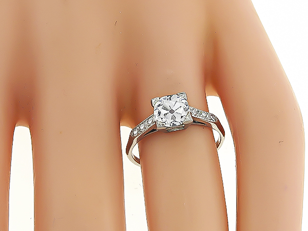 Estate GIA Certified 1.25ct Diamond Engagement Ring