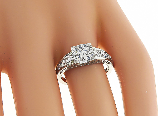 Estate GIA Certified 1.38ct Diamond Engagement Ring